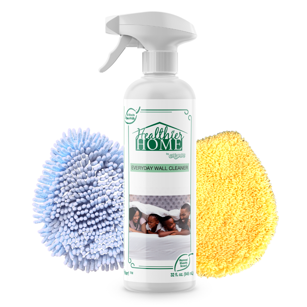 5-Minute CleanWalls 4-In-1 32 Oz. Spray + 2 Replacement Mitts (1 Blue, 1 Yellow)
