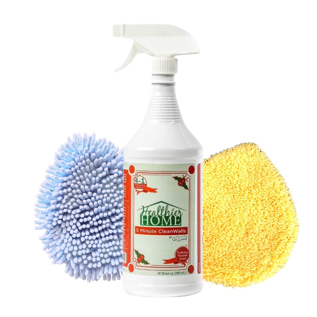 5-Minute CleanWalls 4-In-1 32 Oz. Spray + 2 Replacement Mitts (1 Blue, 1 Yellow)