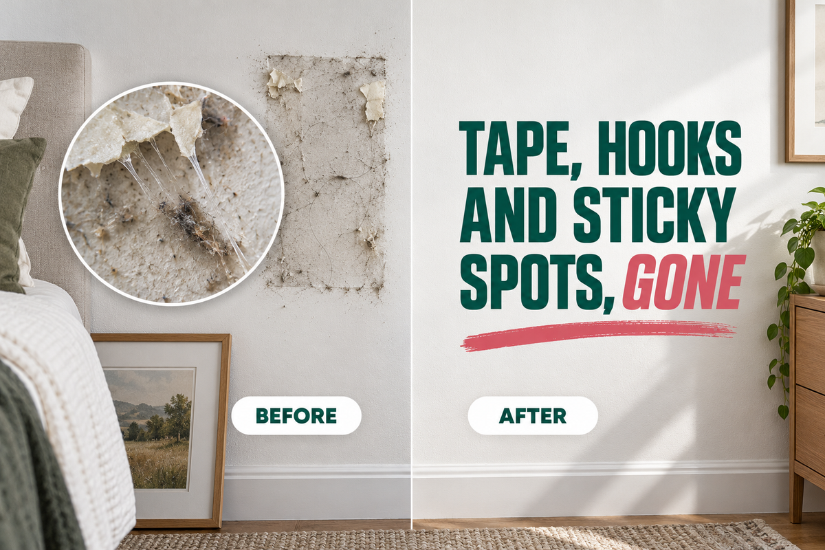 How to Get Adhesive and Tape Residue Off Walls Without Peeling the Paint