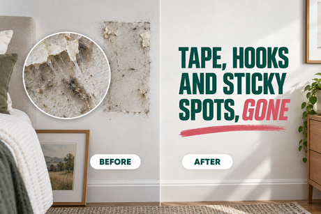 How to Get Adhesive and Tape Residue Off Walls Without Peeling the Paint