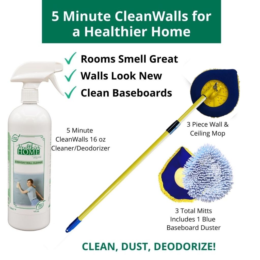 CHOMP Long Handle Wall Cleaner, 5 Minute CleanWalls Extendable Wall Washer,  Ceiling Cleaner, Baseboard Duster, Telescoping Dry Dust and Wet Wash