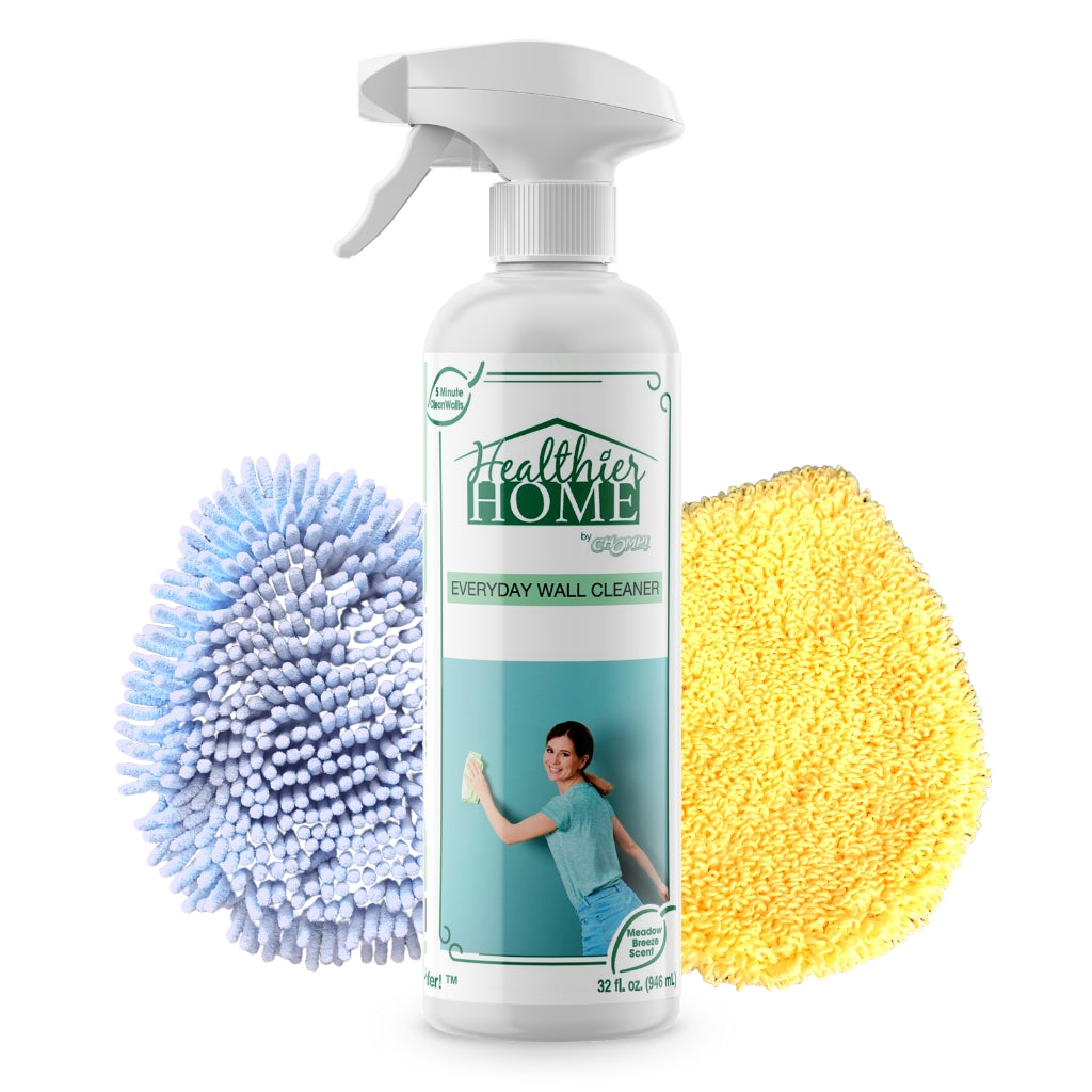 5-Minute CleanWalls 4-In-1 32 Oz. Spray + 2 Replacement Mitts (1 Blue, 1 Yellow)