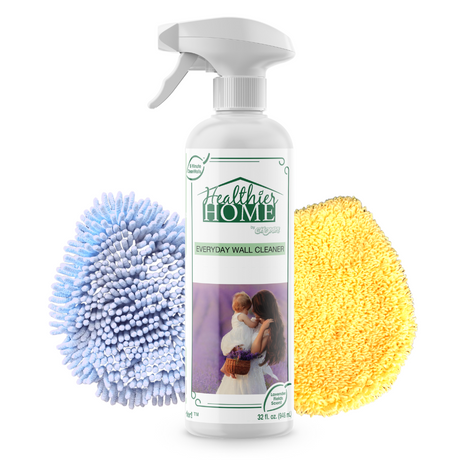 5-Minute CleanWalls 4-In-1 32 Oz. Spray + 2 Replacement Mitts (1 Blue, 1 Yellow)